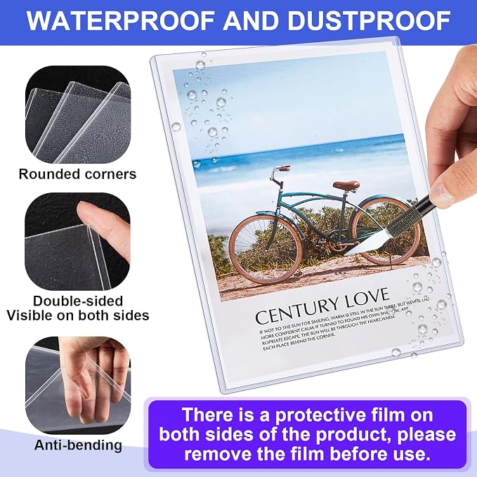 Teling 100 Pcs 8.5 x 11 Inch Rigid Sheet Protectors, Clear Plastic Document Sleeves, Hard Document Holder, Birth Certificate Protector Certificate Holder Clear Paper Protector for Important Documents - Image 4