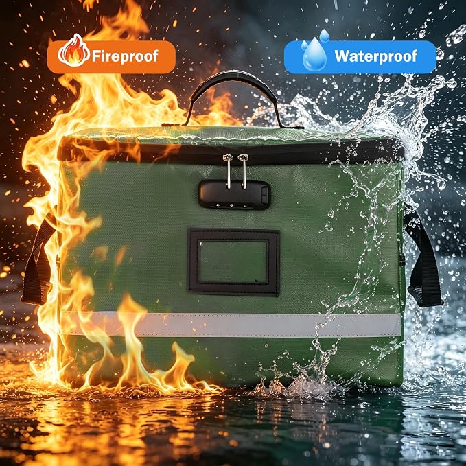 EXLIFBAG File Organizer, Fireproof File Box with Lids, Important Document Organizer Box with Lock, Portable File Folder Organizer with Handle - Image 6