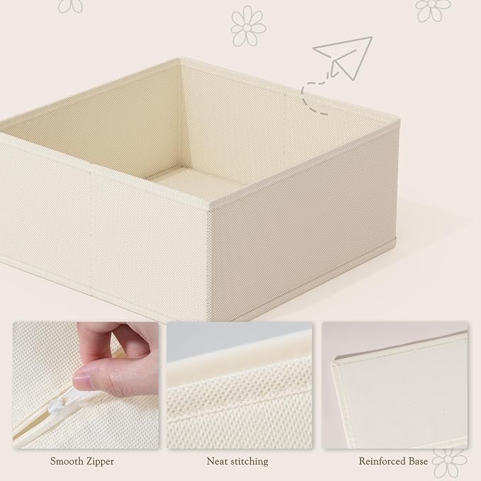 Drawer Organizer 18-Piece Set, Dresser Organizer for Baby Clothes, Foldable Closet Storage & Drawer Dividers for Underwear, Socks, Nursery (Beige) - Image 4