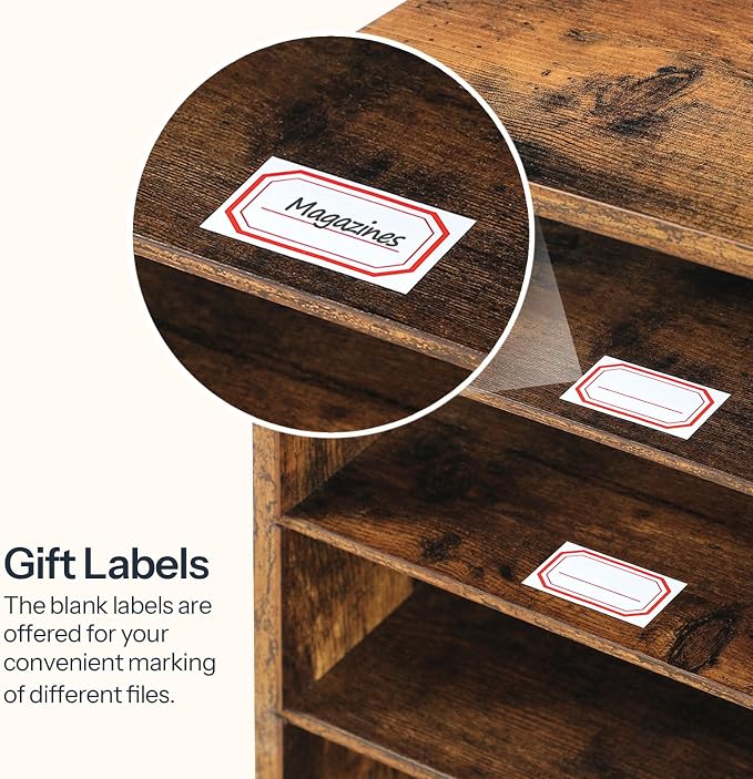 HOOBRO Wooden Literature Organizer, 36-Slot Mail Sorters, Removable Classroom Mailbox, Student Mailboxes for Classroom, Paper Storage Organizer, for Home, Office, Classroom, Rustic Brown FG36WF01 - Image 8