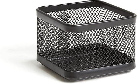 TRU RED Small Stackable Wire Mesh Accessory Holder, Matte Black – Desktop Organizer for Office Supplies by TRURED