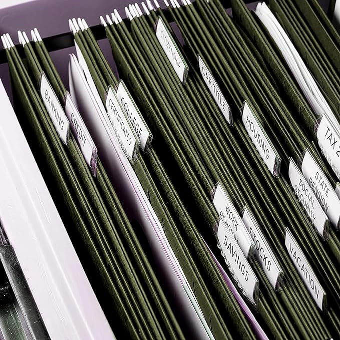 Extra Capacity Hanging File Folders, RAZCC 60 Pack Letter Size Reinforced Hanging Folders with Heavy Duty 1 Inch Expansion for Bulky Files, Filing Cabinet, Adjustable Tabs, Green - Image 7