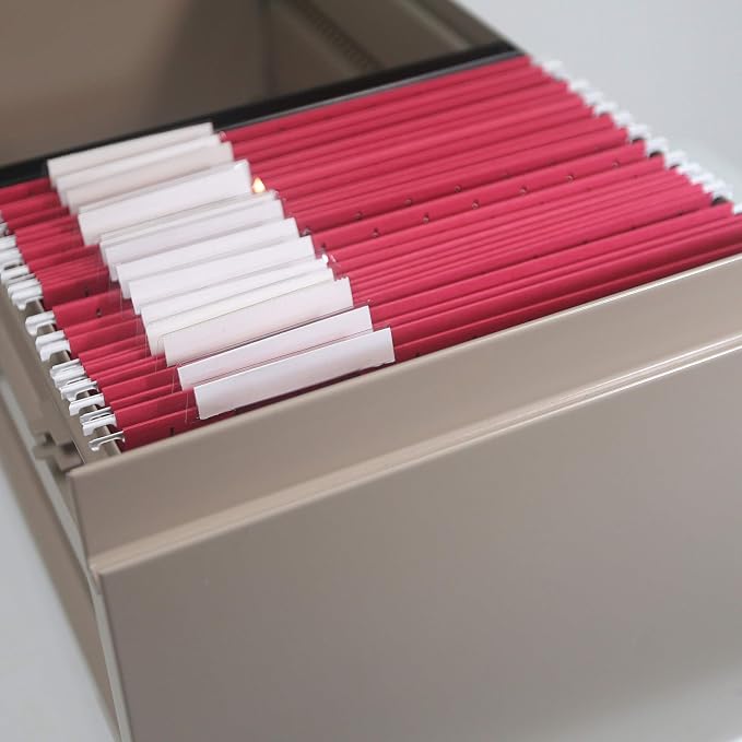 Smead Standard Hanging File Folders, 25 Count, Red, 1/5-Cut Adjustable Tabs, Letter Size (64067) - Image 6