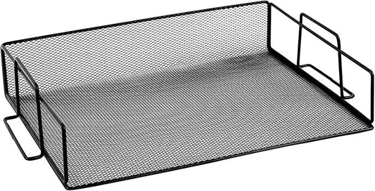 YBM HOME Mesh Stackable Letter Tray Desk Organizer for Documents, Papers, Files, and Legal Letters, Black Paper Tray Organizer for Desktop Office, Home, College or Dorm Room - 1 Unit, Black 2251 by YBMHome