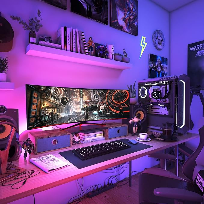 WESTREE Dual Monitor Stand Riser with Two Drawers, Extra Large Storage Monitor Stand for 2 Monitors, Desktop Organizer Stand Storage for Computer,Laptop,Screen,Printer,TV - Image 5