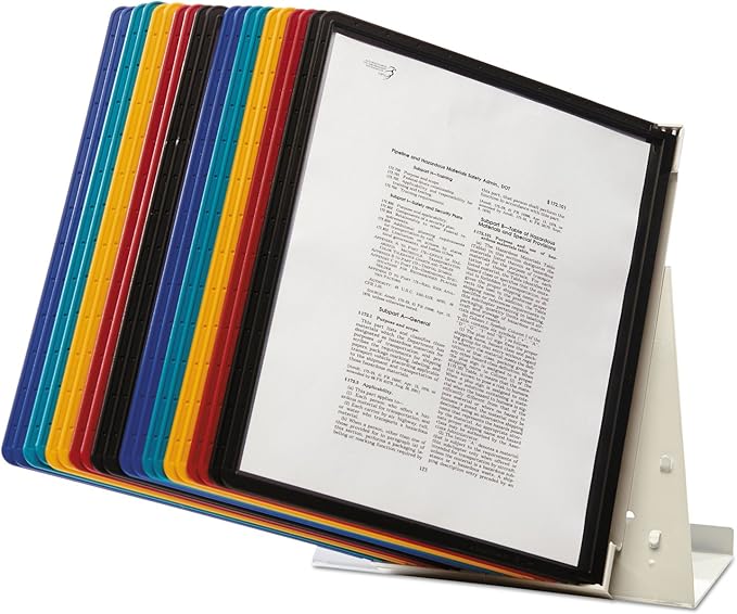 Durable VARIO 40 Pocket Desktop Reference System - Letter Size 20 Double-Sided Panels - Assorted Color Borders - Image 6