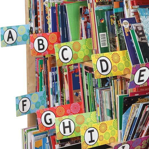 Really Good Stuff Classroom Library Alphabet Book Dividers | 26 Assorted Color Dividers, Teacher Supplies for Classroom Book Organization and Bookshelf Markers by ReallyGoodStuff