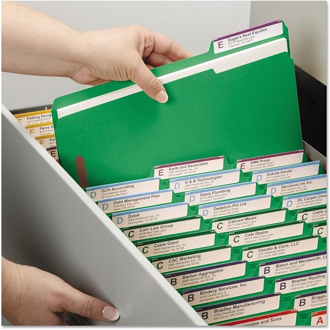 Smead Fastener File Folder, 2 Fasteners, Reinforced 1/3-Cut Tab, Legal Size, Green, 50 per Box (17140) (Pack of 1) - Image 5