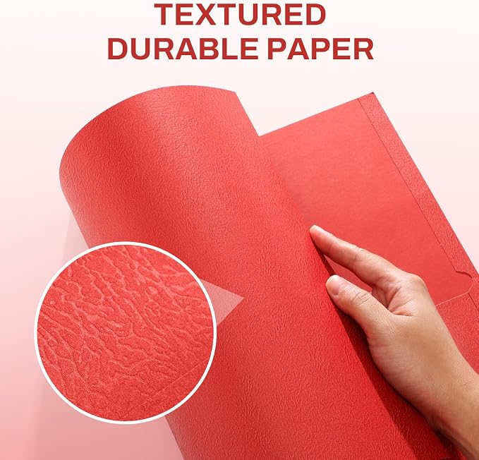 SUNEE Folders with Pockets(125 Pack, Red), 2 Pocket Folders Fit Letter Size Paper, Paper File Folder for School Office Home Business - Image 3
