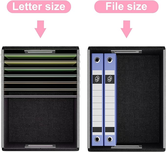 File Organizer Box with Lids, Collapsible File Folder Organizer | File Box with Plastic Slides for Document, Filing Bin for Letter Size Hanging File Folders (1 Pack, Pink, Leather) - Image 3