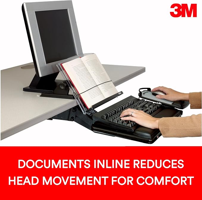 3M Desktop Document Holder 14 in x 12 in x 3 in | Desktop Document Holder For Desk And Typing, Adjudtable, Space Saving Design Holds Papers Vertical For Easy Viewing - Image 3