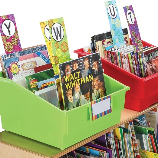 Really Good Stuff Classroom Library Alphabet Book Dividers | 26 Assorted Color Dividers, Teacher Supplies for Classroom Book Organization and Bookshelf Markers - Image 5
