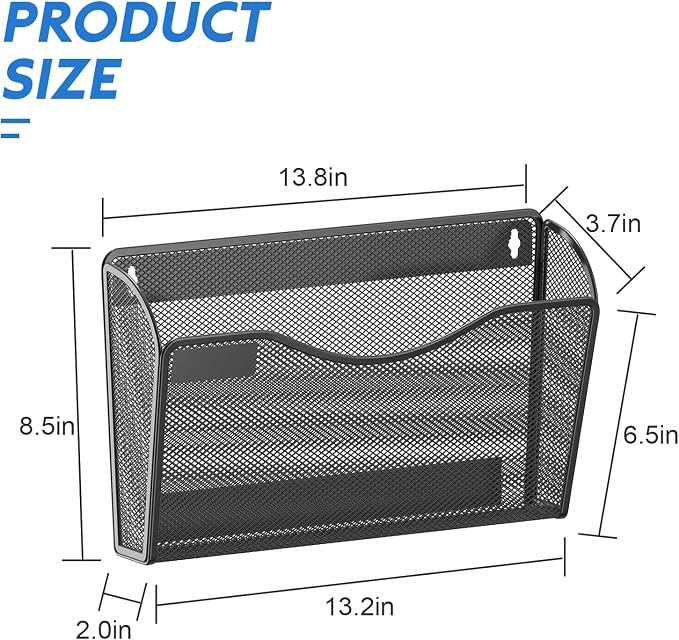 samstar 6 Pack Magnetic File Holder, Mesh Wall File Organizer File Pocket Mail Organizer Paper Folder Holder for Office/Home, No Drilling(Magnetic) - Image 2