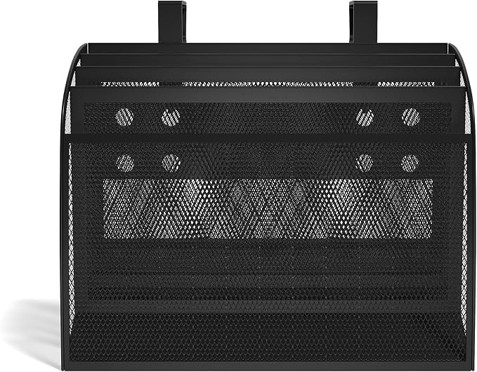 TRU RED Mesh Letter Wall File, 4‑Pocket Hanging Organizer, Black – Vertical Wall‑Mounted File Sorter for Mail & Documents - Image 4