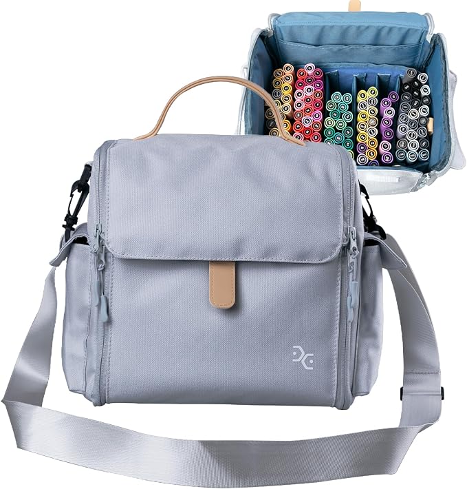 Togood Storage Tote Bag for Marker Pens Brush Pen Coloring Pencils Books Art and Crafts Supplies Tools Cosmetics, at Least 150 Pens (Grey) by Togood