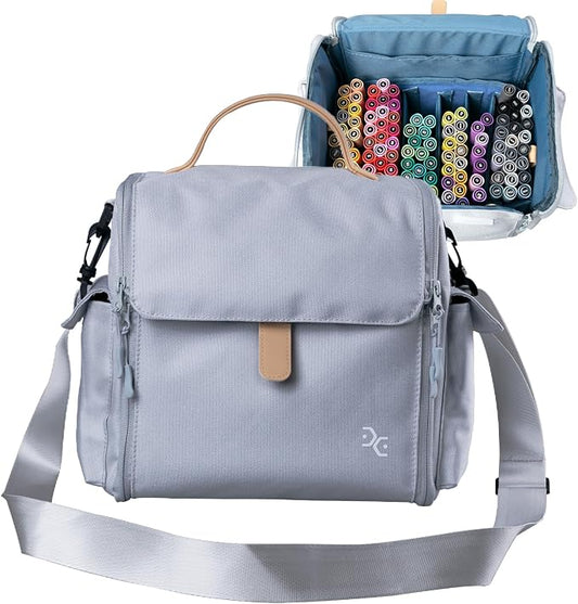 Togood Storage Tote Bag for Marker Pens Brush Pen Coloring Pencils Books Art and Crafts Supplies Tools Cosmetics, at Least 150 Pens (Grey) by Togood