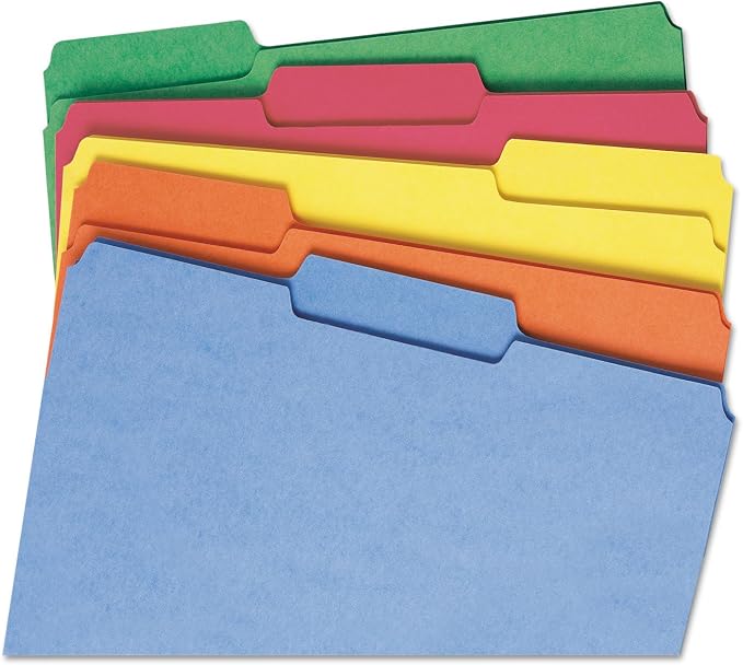 Smead File Folder, Reinforced 1/3-Cut Tab, Letter Size, Assorted Colors, 100 per Box (11993) | Premium colored stock, two-ply reinforced tabs in 3 positions, color-coded home and office drawer filing, SFI certified - Image 2