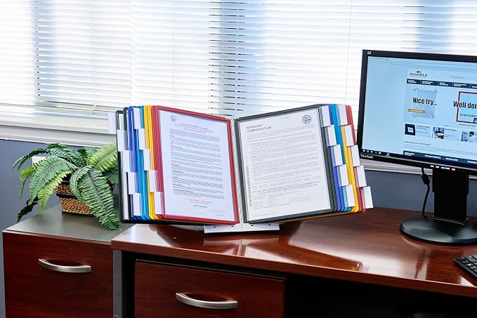 Durable Desktop Reference System with 10 Double-Sided Panels - Letter-Size 8.5" x 11" Inches - Assorted Colors SHERPA Design - Desk Reference Organizer - Image 10
