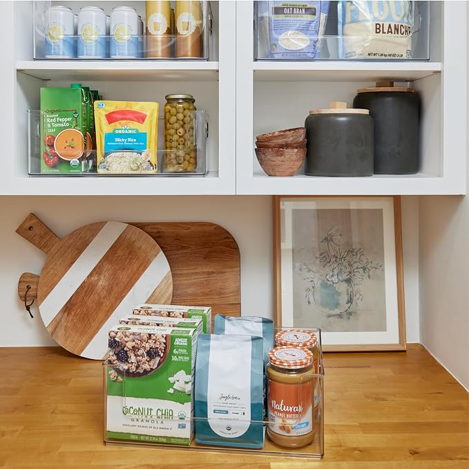 Open Front Pantry Cabinet Stacking Storage Home Bin 16x10x6 4 Pack | Stackable Strong,Heavy Duty, Made in USA - Image 5
