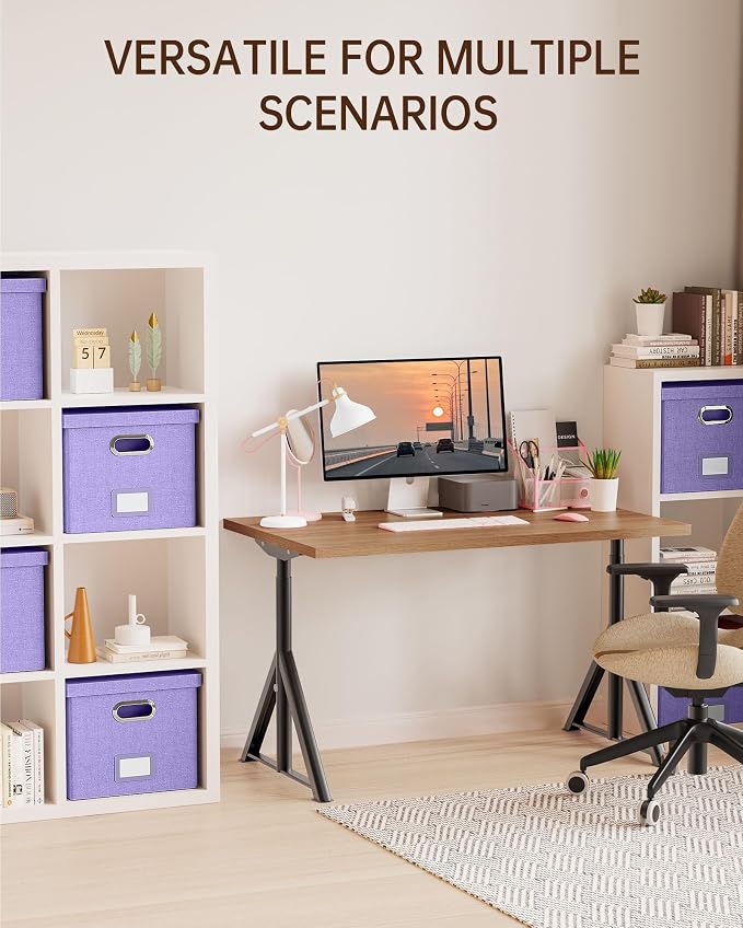 2 Pack File Storage Organizer, Filing Box, Portable File Box with Lid, Fit for Letter/Legal File Folder Storage, Document Organizer, Lavender - Image 6