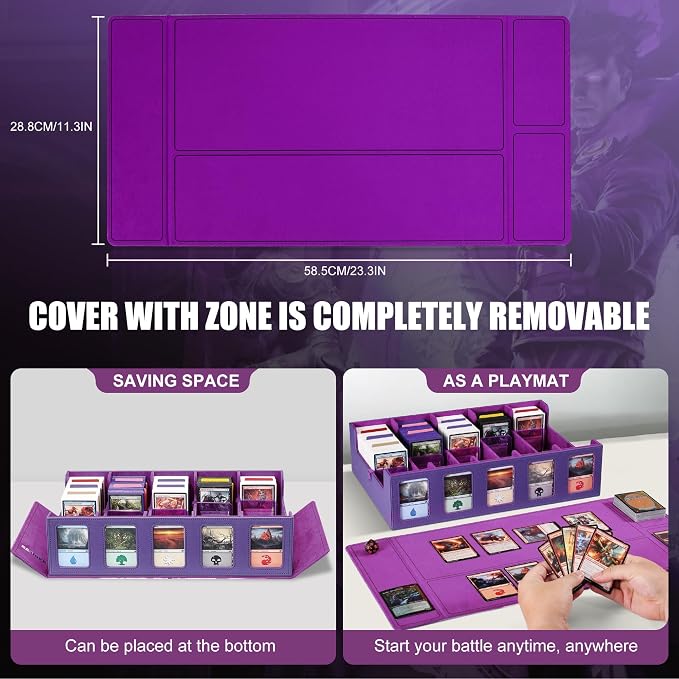 Kabinka 5 Row MTG Card Storage Box with Commander Display and Art Printing | 3900+ Trading Card Deck Box for MTG Sport Cards, 5 Top Loaders, 5 Stoppers, 48 Dividers,1 Dice Tray (Art) - Image 6