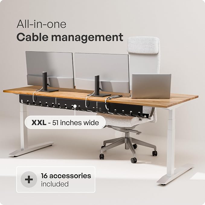 PAMO Cable Management Under Desk, Set of 3 - Black | Easy under-table mounting keeps cables organized, includes 10 cable ties for a clean and tidy office or home workspace. - Image 2