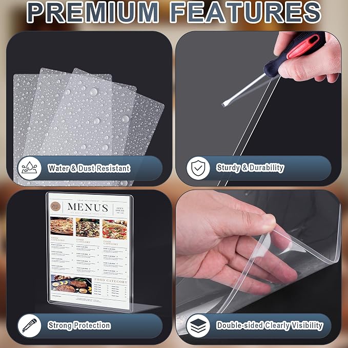 AKONEGE 10PCS 11" x 14" Rigid Print Protectors Hard Plastic Sheet Page Protectors Heavy Duty Top Loading Menu Covers Poster Sleeves Clear Plastic Paper Sleeves for Magazine Prints Photo Document - Image 3