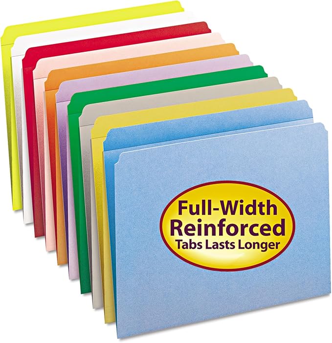 Smead File Folder, Reinforced Straight-Cut Tab, Letter Size, Blue, 100 per Box (12010) - Image 7