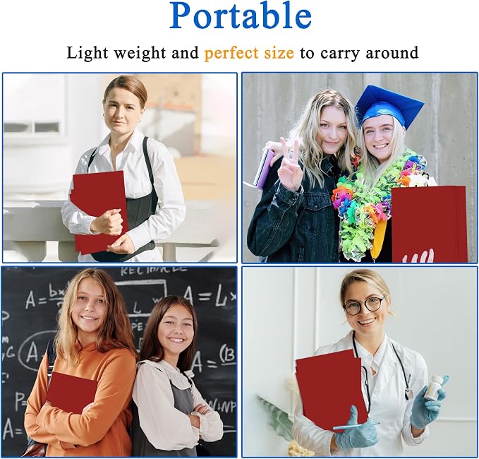 Zzrywuty 100 Packs Red Paper Folders with Pockets for Students,Businessmen and Office Workers,Letter Size,Two Pocket Folders with Card Slot for Office,Business,School Supplies - Image 7