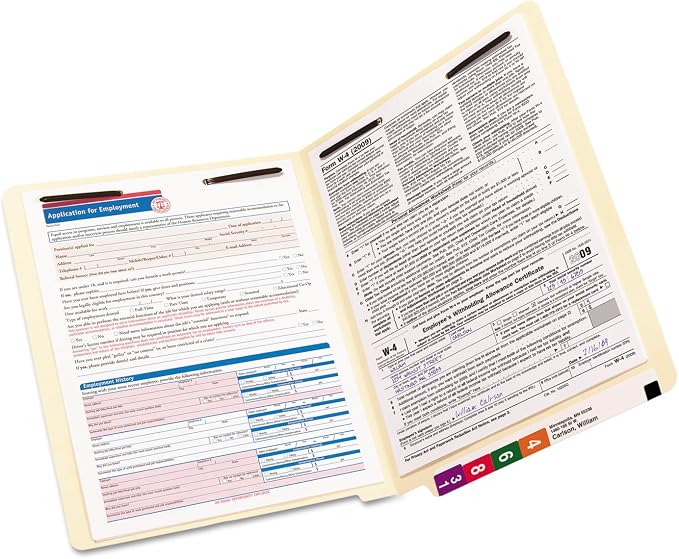 Smead TUFF® Laminated End Tab Fastener File Folder, Shelf-Master® Reinforced Straight-Cut Tab, 2 Fasteners, Letter Size, Manila, 50 per Box (34105) - Image 3