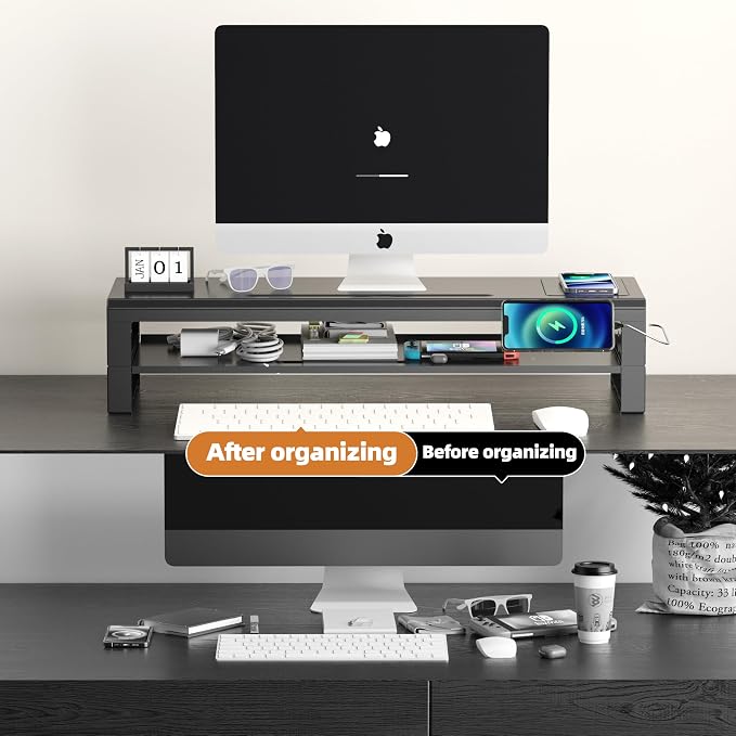 Computer monitor stand (Wireless Charging, Two-layer 700mm) - Image 5