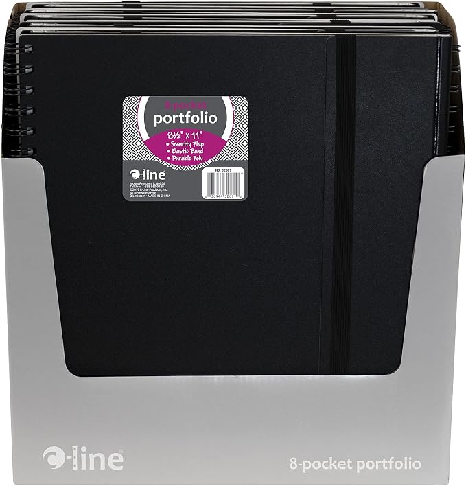 C-Line Eight-Pocket Portfolio with Security Flap, Polypropylene, 8.5 X 11, Black/White - Image 4
