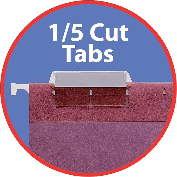 Smead Hanging File Folder, 1/5-Cut Adjustable Tab, Letter Size, Assorted Colors, 25 per Box (64056) - Image 4