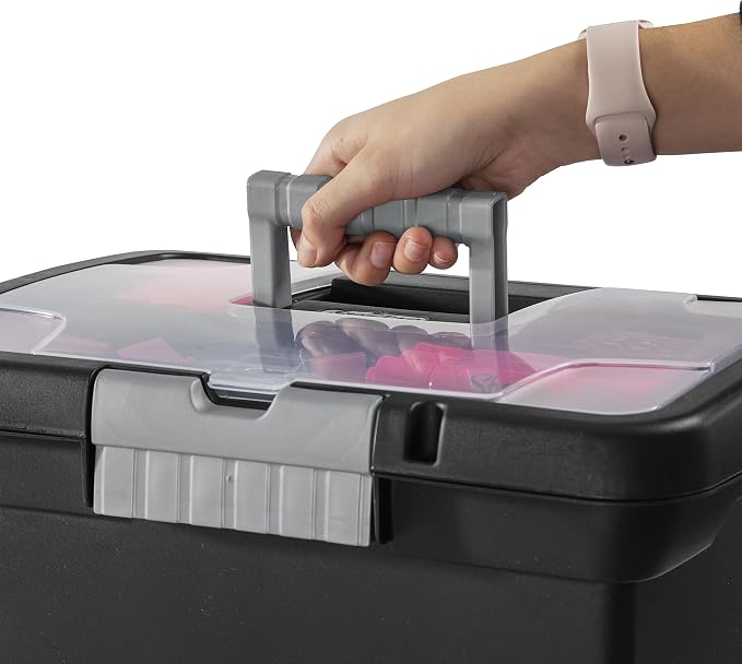 Sterilite Portable File Box, Letter File Storage Bin with Handle, 4 Pack | Heavy-Duty and Stackable Plastic Containers with Latches for Closet, Cabinet, Bedroom, Bathroom and Dorm Room Organization - Image 5