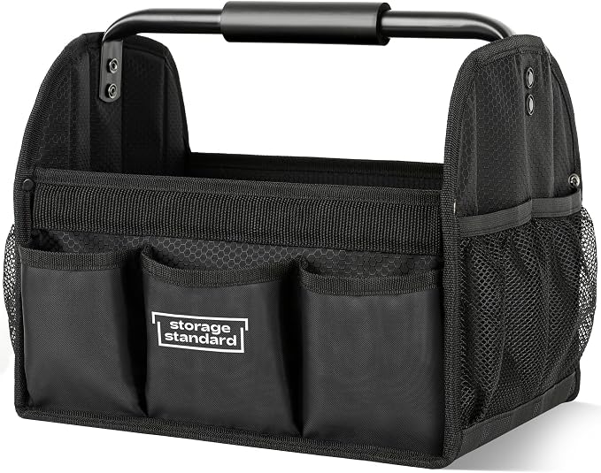 Detailing Caddy Organizer with Handle - Storage, Cars, & Cleaning Caddy for Supplies, Tools, & Home Improvement - Heavy Duty Car Detailing Supplies With Multi-Pockets & Collapsible Tote Design by Storage+Standard