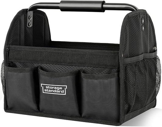 Detailing Caddy Organizer with Handle - Storage, Cars, & Cleaning Caddy for Supplies, Tools, & Home Improvement - Heavy Duty Car Detailing Supplies With Multi-Pockets & Collapsible Tote Design by Storage+Standard