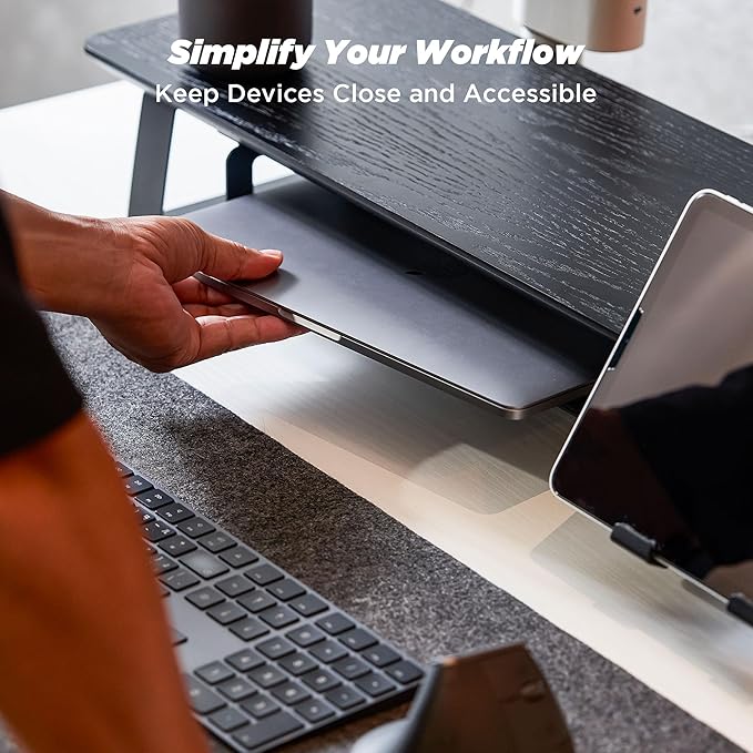Moodular Storage Tray Add-On for Slide Rails, Do Not Use Alone | Accessory Only, Steel with Felt Lining, Anti-Scratch, Custom-Fit Positioning, Clutter-Free Workspace, Black, MSA-TR - Image 3