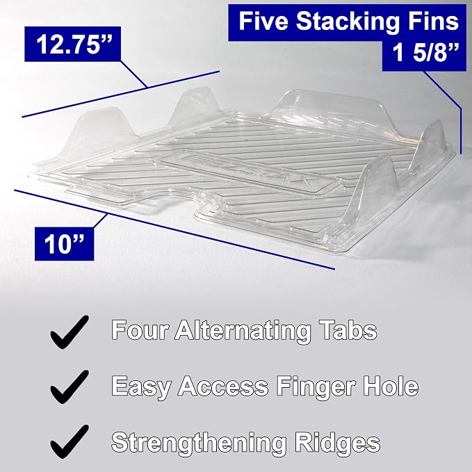 File Organizers - Letter Size, Stackable Trays for Desk - for Office Files, Mail, Documents - 12 Pack, Clear - Image 4