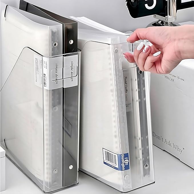 2-Pack Clear Acrylic Vertical Magazine File Holders – Desktop Organizer for Books, Documents, Binders, Envelopes, Includes 3 Bonus Silicone Bookmarks - Image 3