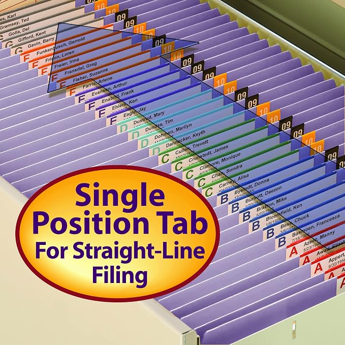 Smead File Folder, Reinforced Straight-Cut Tab, Letter Size, Lavender, 100 per Box (12410) - Image 9