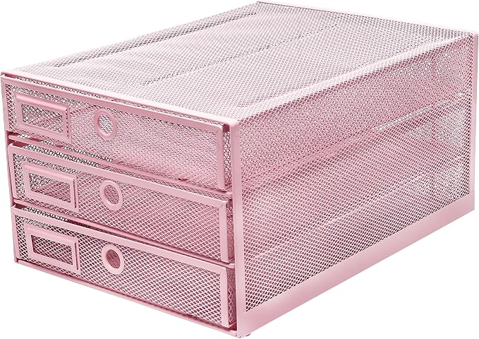 EXERZ Paper Sorter 3 Drawer Wire Mesh A4 / Desk Multifunctional Desk Organiser/Multi-Layer Letter Tray - for Documents, Magazines, Notebooks and Letter by Exerz