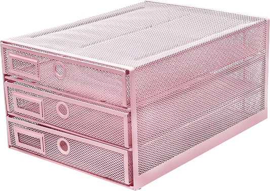 EXERZ Paper Sorter 3 Drawer Wire Mesh A4 / Desk Multifunctional Desk Organiser/Multi-Layer Letter Tray - for Documents, Magazines, Notebooks and Letter by Exerz