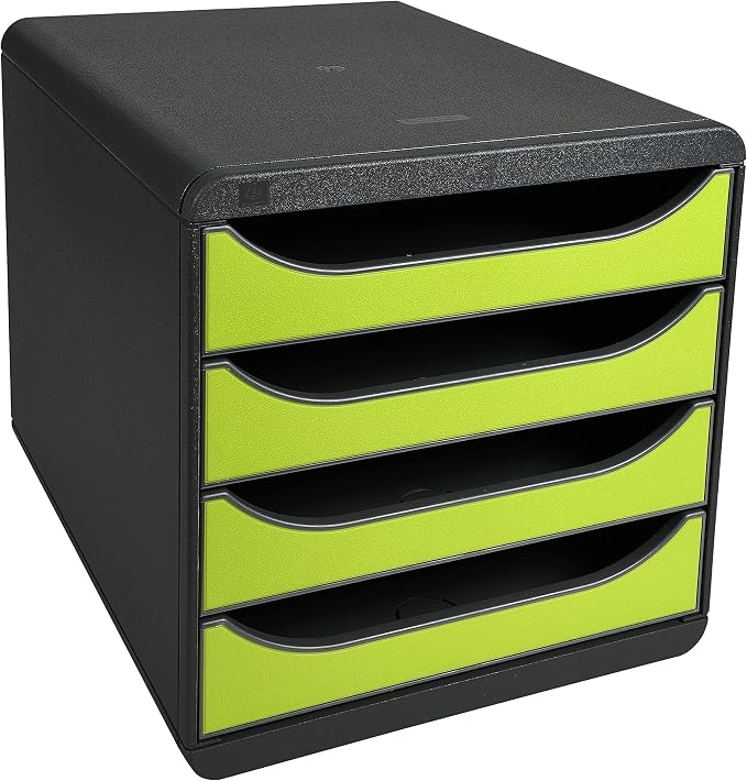 Exacompta Big-Box Iderama, 4 Drawers - Mouse Grey/Lime Green - Image 7