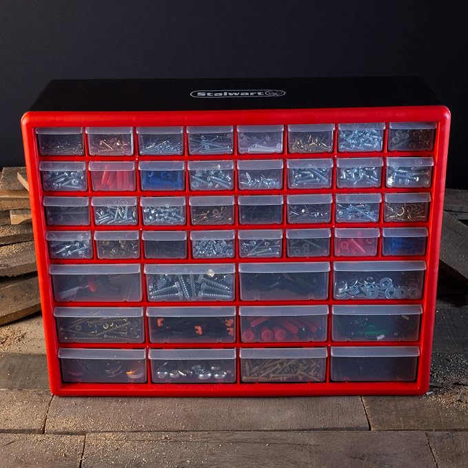 Storage Drawers-44 Compartment Organizer Desktop or Wall Mountable Container for Hardware, Parts, Craft Supplies, Beads, Jewelry, and More by Stalwart - Image 2