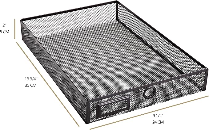 Annova Desk Organizer Wire Mesh 3 Tier Sliding Drawers Paper Sorter/Multifunctional/Premium Solid Construction for Letters, Documents, Mail, Files, Paper, Kids' Art Supplies (Black) - Image 4