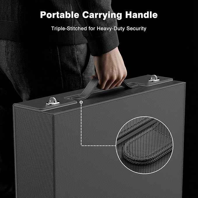 Kabinka MTG Card Storage Box with Handle & Mechanical Latch,5-Row 3900+ Commander Trading Card Case with Sealed Display Window,Top Loaders Organizer Deck Box for MTG/TCG/PTCG/Sports Cards (Black) - Image 2