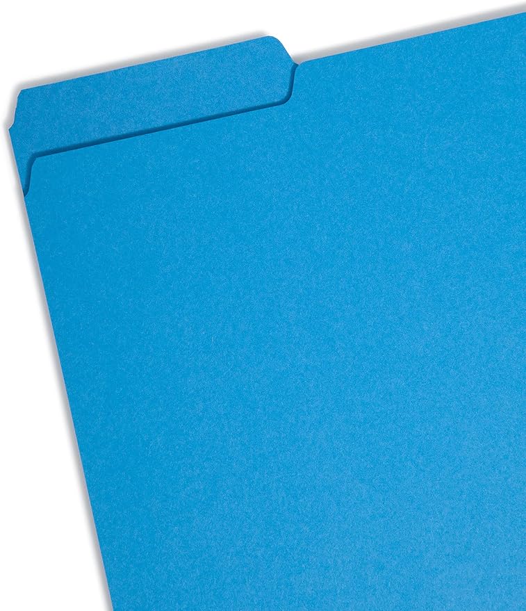 Smead Interior File Folder, 1/3-Cut Tab, Letter Size, Sky Blue, 100 per Box, Expandable File Folders for Filing Cabinet - Image 2