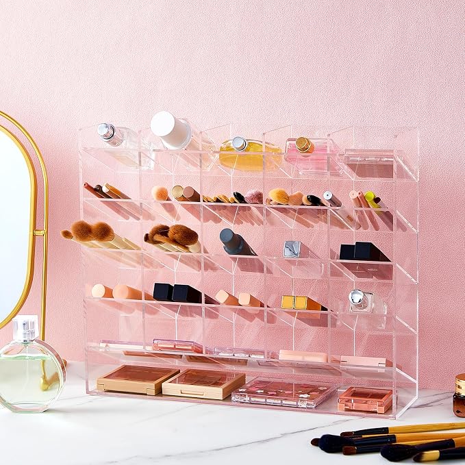 MotiMind Acrylic Pen Organizer Storage for 300 Markers Vertical Marker Organizer Acrylic Pen Display Holder for Office Desk Desktop Stationery Pencil Storage, Clear, 15 x 4 x 12.4 Inch - Image 5
