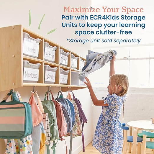 ECR4Kids Scoop Front Storage Bins, Multipurpose Organization, Clear, 10-Piece - Image 5