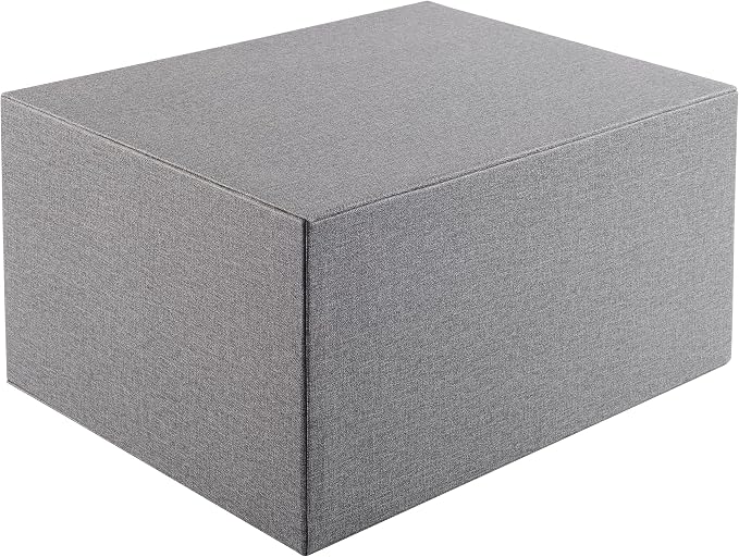 Cloth-effect Faux Leather Desk Organizer File Cabinet Executive Office Supplies Desktop Filing A4 Contract Document Stackable Storage Box with 3 Drawers (Grey) - Image 5
